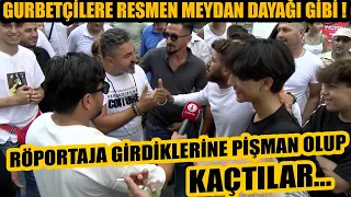 Röportaja giren gurbetçileri dövmekten beter ettiler ! Ortalık fena karıştı !