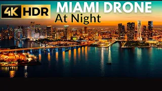 Miami in 4K HDR Drone Video at Night