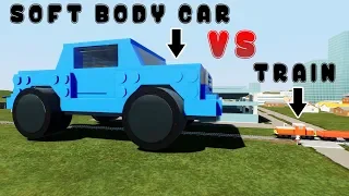 Sofbody Cars Crashes Against Train | Brick Rigs