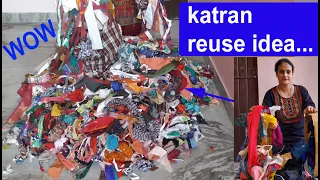 wow - old saree reuse idea/ waste katran reuse idea /old cloths reuse idea / scrap fabric reuse /