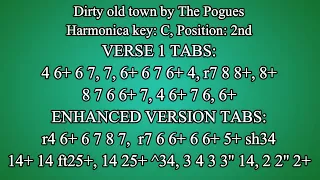 Dirty old town by The Pogues - Let's play the harmonica for fun! With tabs.