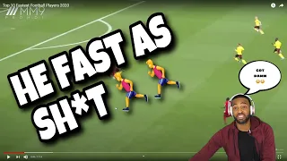 NBA FAN REACT TO.....Top 10 Fastest Football Players 2020(unbelievable speed)