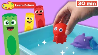 New Show! Color Crew Magic | Educational Video | COLOR CREW - Bath Toys & Flower Pot | Learn Colors