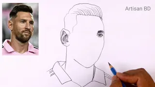 How To Draw Realistic Portrait Leo Messi / Messi From Inter Miami #messi