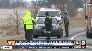 12 people injured in crash on US-15 in Frederick