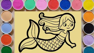 Sand Painting Mermaid Princess❤️沙畫Tô màu tranh cát NÀNG TIÊN CÁ