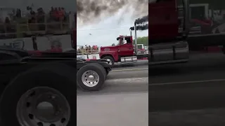 Bobtail drag racing at the big rig challenge