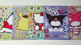 Hello Kitty Kuromi Melody ASMR TOYS 7minutes satisfying and relaxing decorating sticker book sticker