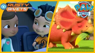 Rusty's Dino Island & Paw Patrol Visit Dino Island | Paw Patrol and Rusty Rivets Compilation