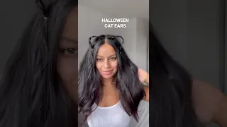 Cat ears with just your hair #shorts #halloween #hairhacks