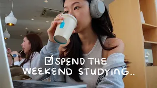 Harvard Weekend Study Vlog ☕️✏️🥬 coffee shop, dealing with stress, cooking korean food