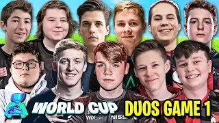 Most STACKED & INTENSE First World Cup Game Ever! (Fortnite World Cup Duos Finals - Game 1)