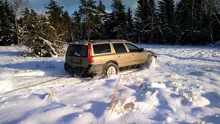 Volvo XC70 , snow , plow , dragging log 4