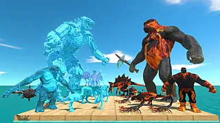 Epic Battle of Ice and Fire | Ice Mechagodzilla + Ice Units vs Fire King Kong + Fire Units - ARBS