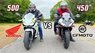 2023 CFMOTO 450SS vs Honda CBR500R Drag Racing