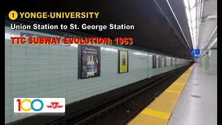 TTC POV Walk: Union Station to St. George Station (TTC Subway Evolution: 1963)