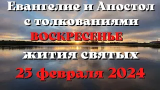 Евангелие дня 25 февраля  2024 с толкованием. Апостол дня. Жития Святых.