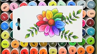 New Arrtx Alp Alcohol Marker Review PLUS Learn 15 Blending Combos & Color a Rainbow Flower