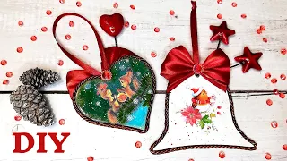 Christmas decoration / Decoupage Christmas pendants DIY / Colgantes navideños