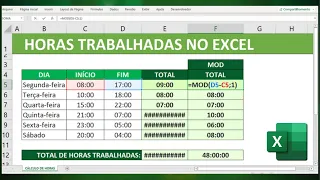 Como Calcular o Total de Horas Trabalhadas no Excel | Exemplo prático do dia a dia