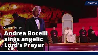 Andrea Bocelli sings angelic Lord’s Prayer as Pope Francis watches