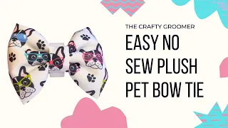 Easy No Sew Plush Pet Bow Tie