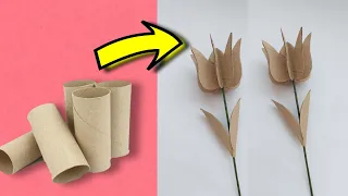 ideas bonitas flores con rollos de papel higiénico/toilet paper roll flowers