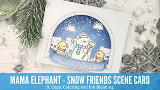 Mama Elephant Snow Friends Scene