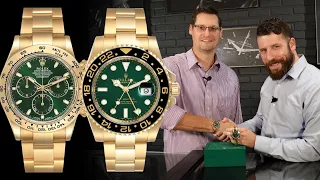 Rolex Daytona & GMT Master II: Yellow Gold Green Dial Watches | SwissWatchExpo | Taking Time