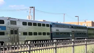 Metra on busy Triple Track Downtown Lombard IL. Mother’s Day Railfanning