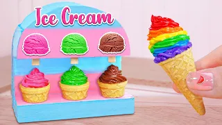 Rainbow Ice Cream 🍧🍨 Fresh Miniature Ice Cream Machine Decorating | Mini Cakes Making Ice Cream Cone