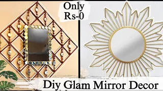 Diy Mirror Makeover | Transforming a Basic Mirror into a Luxury Piece | Snehika Creation