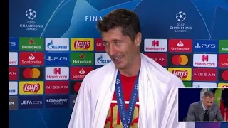 Lewandowski Post Match Interview, interpretation by Jamie Carragher - UCL FINALE PSG VS BAYERN 0-1