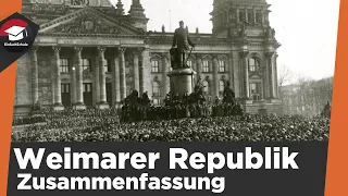 Weimarer Republik einfach erklärt - Novemberrevolution, Verfassung, Krisenjahre - Zusammenfassung!