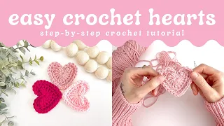 Crochet Heart Tutorial ~ QUICK & EASY ~ Lovely Hearts Pattern