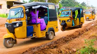 Passenger PIAGGIO Ape Autorickshaw 3 Wheeler Vs Pothole Road in Village | Auto Videos | Autowala
