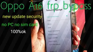 Oppo A16 Frp Bypass /New Trick 2023/ google account Bypass Without Pc / 100%Ok