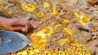 Digging Gold,! Rich Rich Suddenly after Found Gold Treasure worth Million Dollar, Mining Exciting.