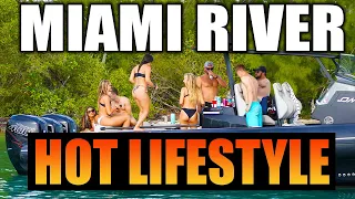 Beauty Alert🔥 Blondies showing off | Miami River |  @DroneViewHD   [ Yachts & Girls ]