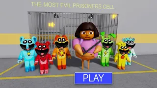 DORA BARRY'S PRISON RUN! Vs SMILLING CRITTERS - Walkthrough Full Gameplay #obby #roblox