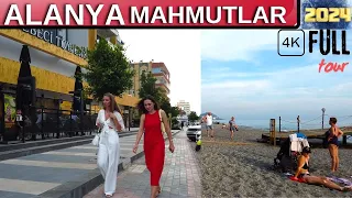 Alanya Mahmutlar Street Full Tour 2024  JUNE l Alanya Antalya Turkey Holiday Turkey Travel 4k Video