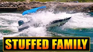 NOOB CAPTAIN STUFFS THE FAMILY INTO WAVE AT BOCA INLET !! | BOATS AT HAULOVER INLET | WAVY BOATS