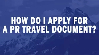 How do I apply for a PR travel document?