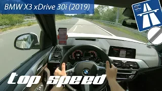 BMW X3 xDrive 30i (2019) on German Autobahn - POV Top Speed Drive
