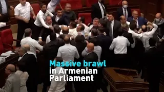 Massive brawl in Armenian Parliament