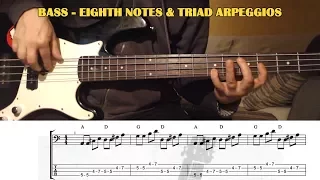 Bass TRIAD ARPEGGIOS Easy Song Exercise - BASS GUITAR LESSON with TAB