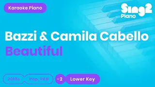 Bazzi, Camila Cabello - Beautiful (Lower Key) Piano Karaoke