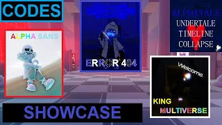 Error 404, Alpha Sans, King Multiverse Showcase! | Alphatale | Roblox Undertale: Timeline Collapse