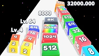 JELLY TUBE RUN 2048 - Level Up 'Jelly Run 2048' Game (New Update, All themes) 65K