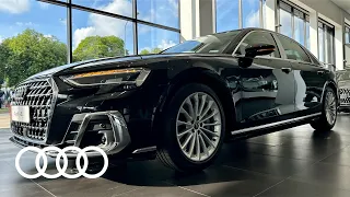 2024 Đánh giá trực quan Audi A8L [4K HDR] – Màu Đen Mythos và Nội Thất Nâu | Hà Đạt Audi